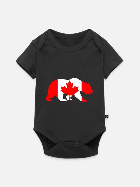 Kanada Flagge Canada Patriot Bär Geschenk - Baby Premium Kurzarmbody - Schwarz