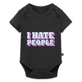 Je déteste les gens | Couleurs changeantes - Body à manches courtes Premium Bébé - noir - Devant