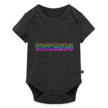 riccardo rs arc-en-ciel - Body à manches courtes Premium Bébé - noir - Devant