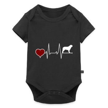St. Bernard Mama Heartbeat Heart - Baby Premium short-sleeve bodysuit - black - Front
