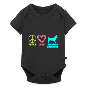 Suédois Vallhund Västgötaspets Peace Love - Body à manches courtes Premium Bébé - noir - Devant