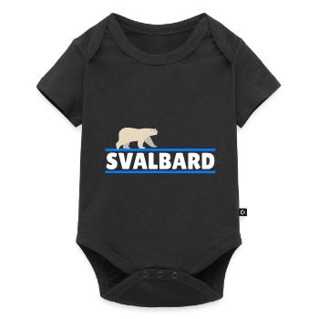 Svalbard Norwegen Berge Eisbären Polarlichter Eis - Baby Premium Kurzarmbody - Schwarz - Vorne