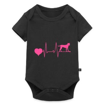 Bardino Majorero Canario Maman Battement de cœur Rose - Body à manches courtes Premium Bébé - noir - Devant
