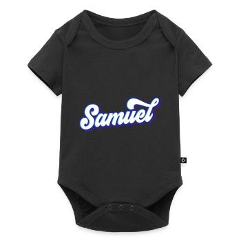 Samuel | Farben änderbar - Baby Premium Kurzarmbody - Schwarz - Vorne