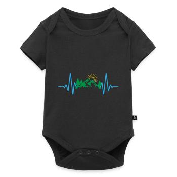 Heartbeat Mountains | Colors can be changed - Baby Premium short-sleeve bodysuit - black - Front