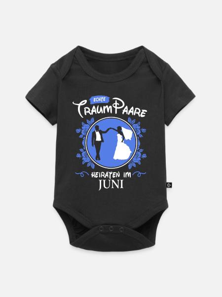 TRAUMPAARE HEIRATEN IM JUNI - Baby Premium Kurzarmbody - Schwarz
