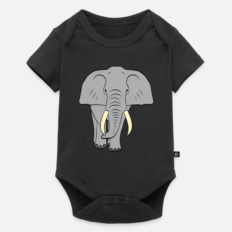 elephant - Baby Premium short-sleeve bodysuit - black