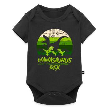 Mamasaurus Dinosaur 3 Kids Retro Vintage Gift - Body à manches courtes Premium Bébé - noir - Devant