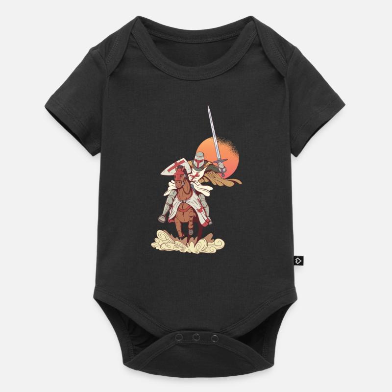 Ritter Mittelalter Rüstung Tempelritter Schwert - Baby Premium Kurzarmbody - Schwarz