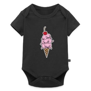Ice cream fish blobfish ice cream scoop - Baby Premium short-sleeve bodysuit - black - Front