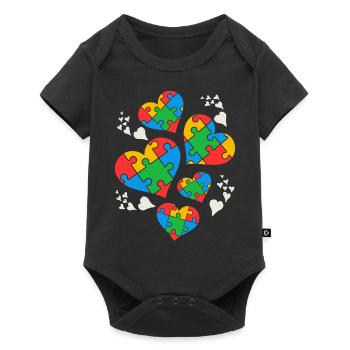 Autismus-Bewusstsein - Baby Premium Kurzarmbody - Schwarz - Vorne