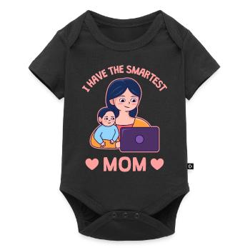 Muttertag Stolzes Design - Baby Premium Kurzarmbody - Schwarz - Vorne