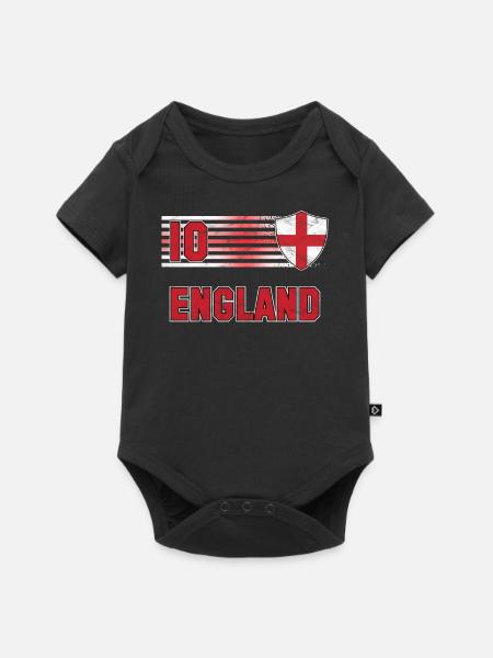 England - Baby Premium Kurzarmbody - Schwarz