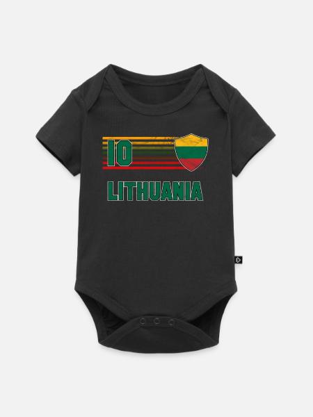 Litauen - Baby Premium Kurzarmbody - Schwarz