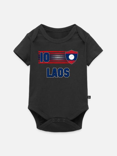 Laos - Baby Premium Kurzarmbody - Schwarz
