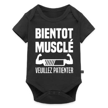 Bientôt Musclé Veuillez Patienter Muscu Homme - Body à manches courtes Premium Bébé - noir - Devant