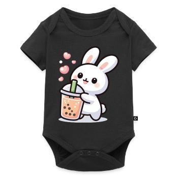 Cute Cute Kawaii Bunny Bubble Tea Anime Style - Baby Premium short-sleeve bodysuit - black - Front