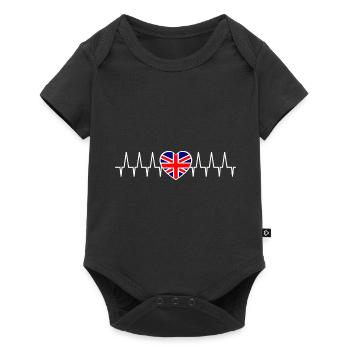 Die britische Herzlinie - Baby Premium Kurzarmbody - Schwarz - Vorne