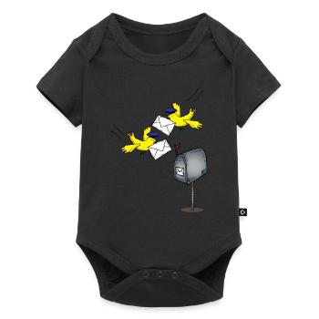 Lettre oiseau comme cadeau de postier de profession - Body à manches courtes Premium Bébé - noir - Devant