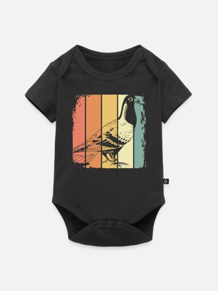 Brieftaube Vogel - Baby Premium Kurzarmbody - Schwarz
