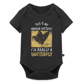 Butterfly - Baby Premium short-sleeve bodysuit - black - Front