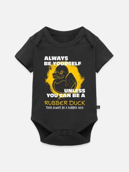 Quietscheente Entchen - Baby Premium Kurzarmbody - Schwarz