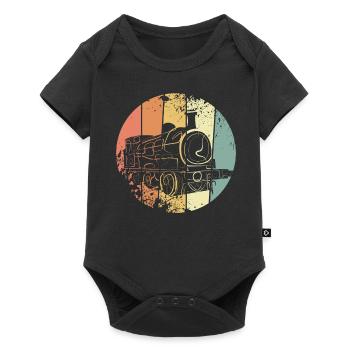 Locomotive retro - Baby Premium short-sleeve bodysuit - black - Front