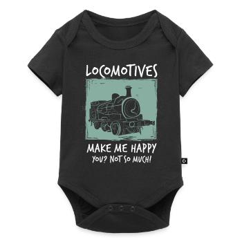 Locomotive Railway - Baby Premium short-sleeve bodysuit - black - Front