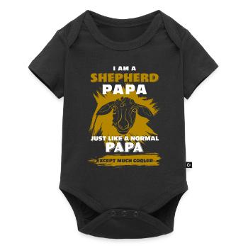 Schaf Hirte Papa - Baby Premium Kurzarmbody - Schwarz - Vorne