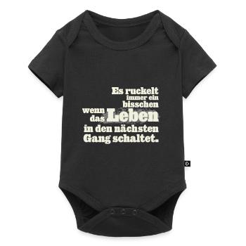 Es ruckelt immer wenn das Leben den Gang schaltet - Baby Premium Kurzarmbody - Schwarz - Vorne