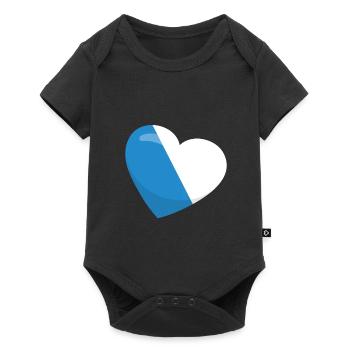 Schweiz Zürich Wappen mit Herz - Baby Premium Kurzarmbody - Schwarz - Vorne