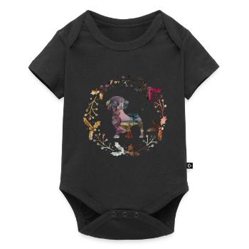 dackel - Baby Premium Kurzarmbody - Schwarz - Vorne