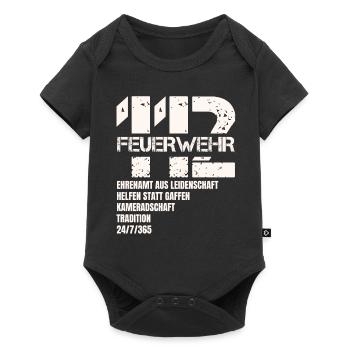 112 Feuerwehr Geschenk - Baby Premium Kurzarmbody - Schwarz - Vorne