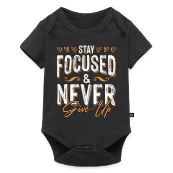 motivation focused - Baby Premium short-sleeve bodysuit - black - Front