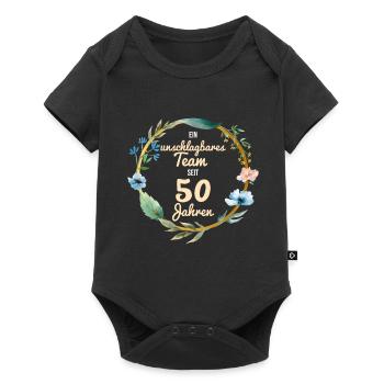unschlagbares Team goldene Hochzeit Geschenk - Baby Premium Kurzarmbody - Schwarz - Vorne