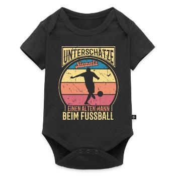 Alter Mann Fußball - Baby Premium Kurzarmbody - Schwarz - Vorne