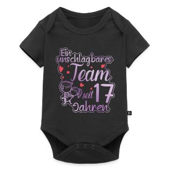 Ein perfektes Team seit 17 Jahren Hochzeitstag - Baby Premium Kurzarmbody - Schwarz - Vorne