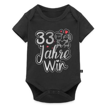 Ein perfektes Team seit 33 Jahren Hochzeitstag - Baby Premium Kurzarmbody - Schwarz - Vorne