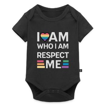 je suis qui je suis respectez moi arc-en-ciel unisexe - Body à manches courtes Premium Bébé - noir - Devant