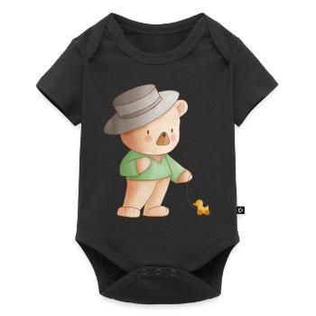 Bear Family Mother Baby T-Shirt - Baby Premium short-sleeve bodysuit - black - Front