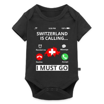 Suisse Flag Croix Vintage Occasion Look Suisse - Body à manches courtes Premium Bébé - noir - Devant