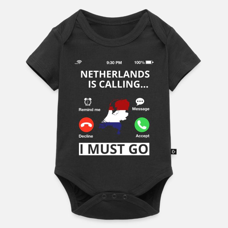Pays-Bas Drapeau Hollande Drapeau néerlandais - Body à manches courtes Premium Bébé - noir