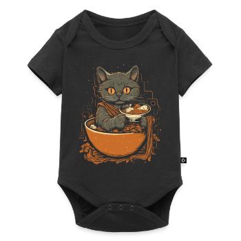 Cat Kitten Cat Japanese Ramen Cat - Baby Premium short-sleeve bodysuit - black - Front
