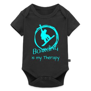 Boarding is my Therapy - Baby Premium Kurzarmbody - Schwarz - Vorne