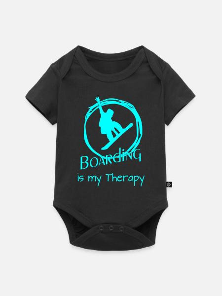 Boarding is my Therapy - Baby Premium Kurzarmbody - Schwarz