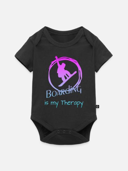 Boarding Snowboarding - Baby Premium Kurzarmbody - Schwarz