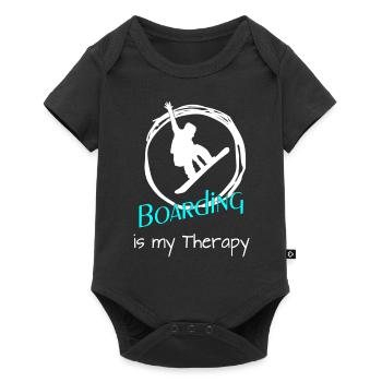 Boarding Snowboarding - Baby Premium Kurzarmbody - Schwarz - Vorne