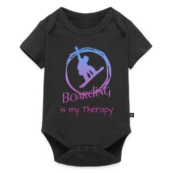 Boarding Snowboarding - Baby Premium Kurzarmbody - Schwarz - Vorne