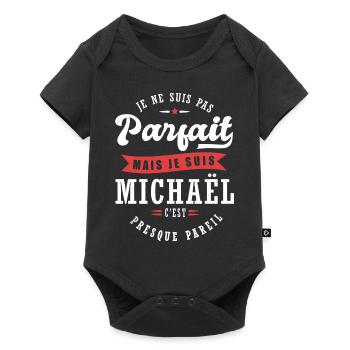 Michaël Parfait Cadeau prenom michael - Body à manches courtes Premium Bébé - noir - Devant