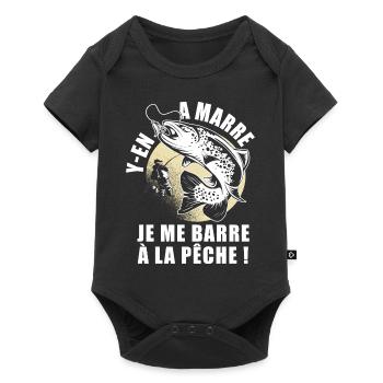pêche je me barre à la pêche drôle pêcheur - Body à manches courtes Premium Bébé - noir - Devant